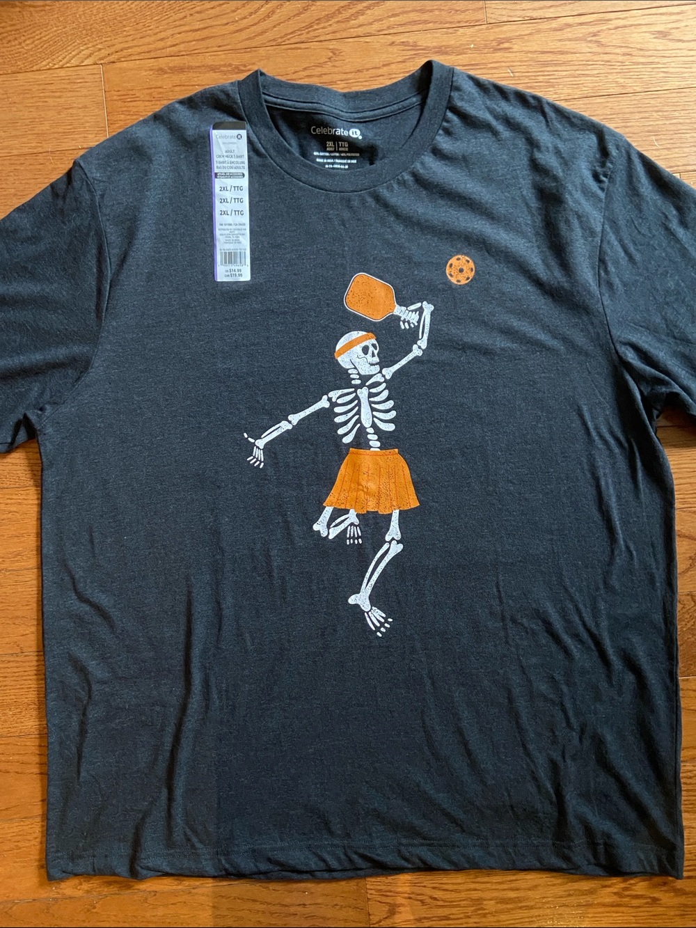 Michaels 🧶 Celebrate It - Summerween Skeleton Pickleball Graphic Tee - Size 2XL
